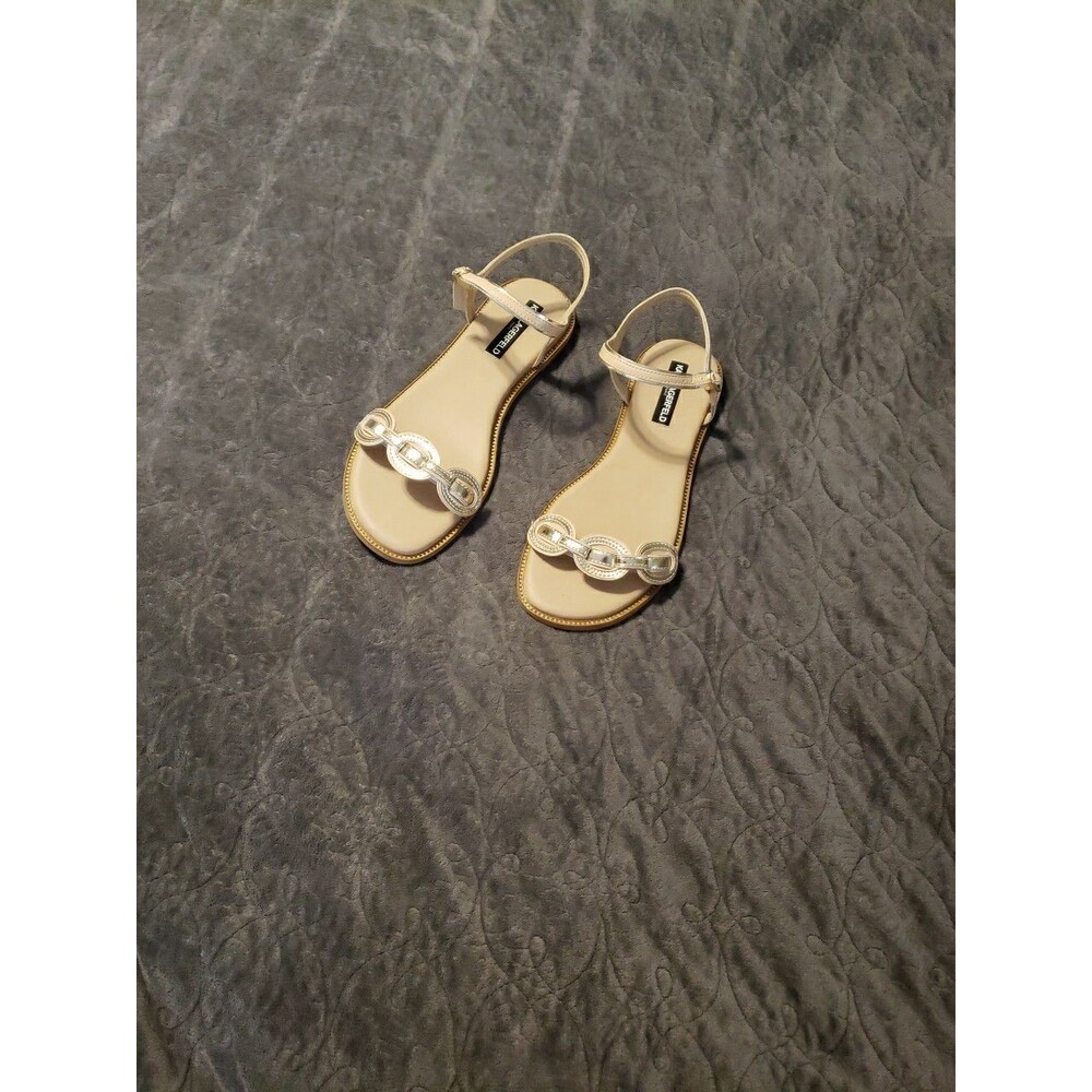 KARL LAGERFELD Women's Sandal Size:9 Nude/Gold Ankle Strap***NEW W/OUT BOX***